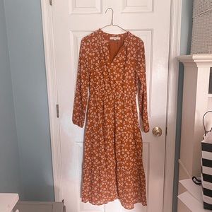 Brand new LOFT fall midi dress
